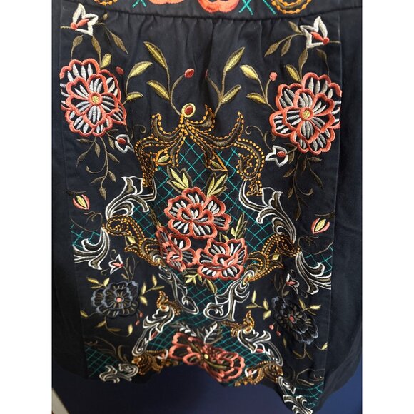 Anthropologie Moulinette Soeurs Embroidered Black Dress Size 4 Sleeveless Cutout - Picture 3 of 6